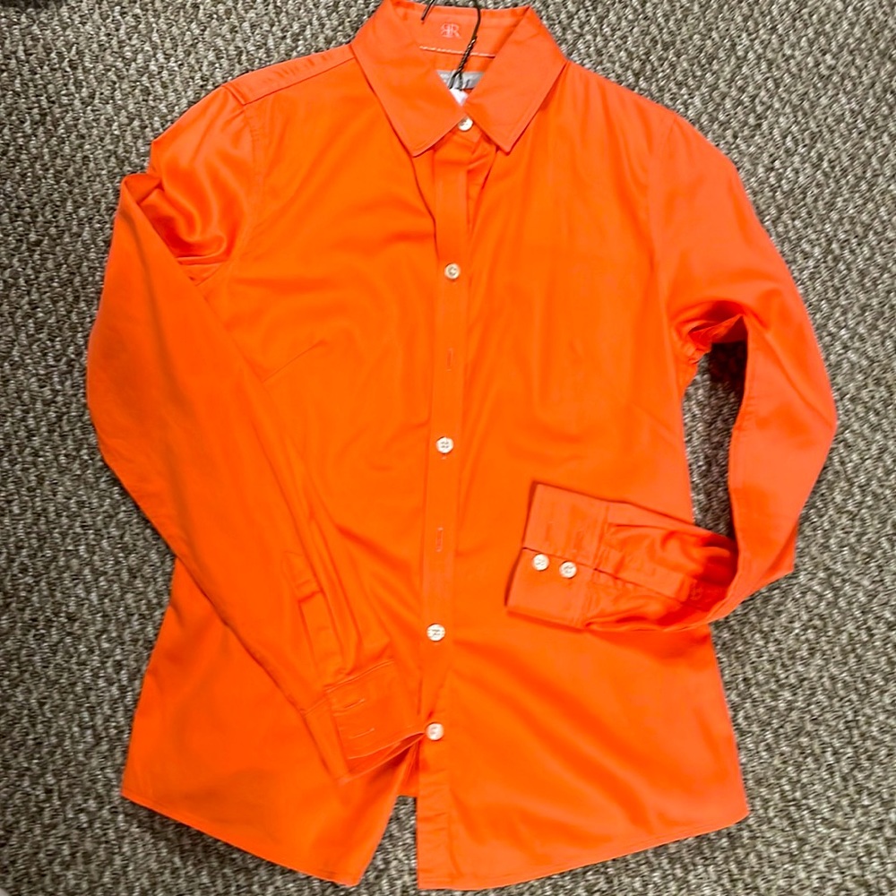 Banana Republic practically NEW L/S fitted blouse in tangerine color